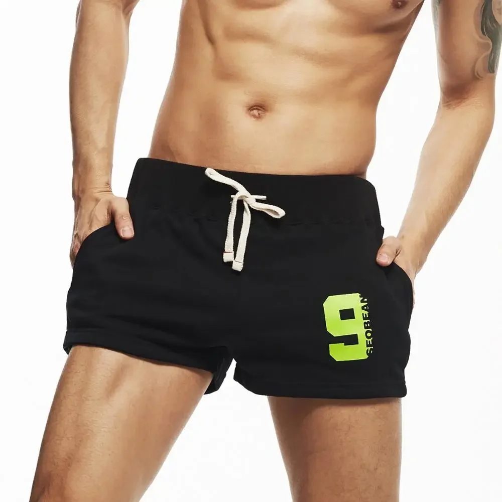 SEOBEAN short pour hommes décontracté été plage petits shorts de maison en coton poches de fitness amples