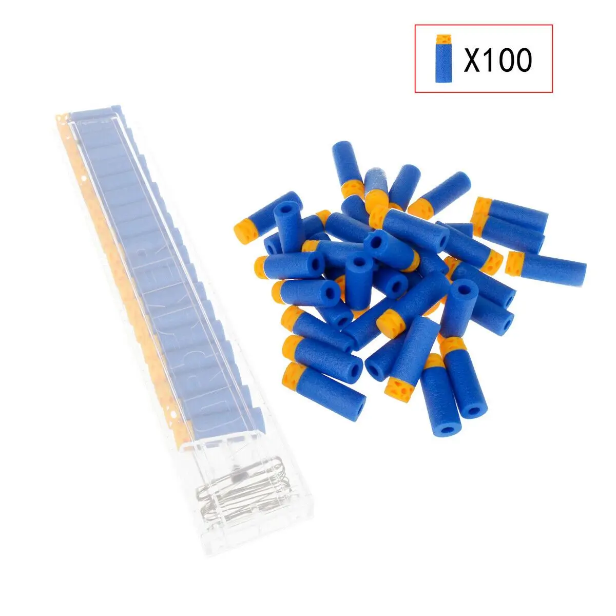 Worker Mod 100PCS Stefan Short Darts Hollow Tips EVA for Nerf Blaster Flywheel Yellow Purple Blue