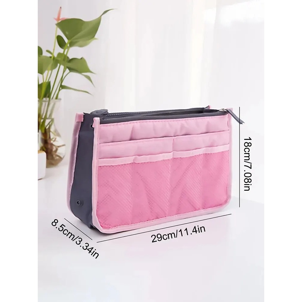 Multi Functional Large Capacity Makeup Bag Portable Double Zipper Toiletries Travel Storage Bag Mommy Bag Multi Pocket Cosmetic