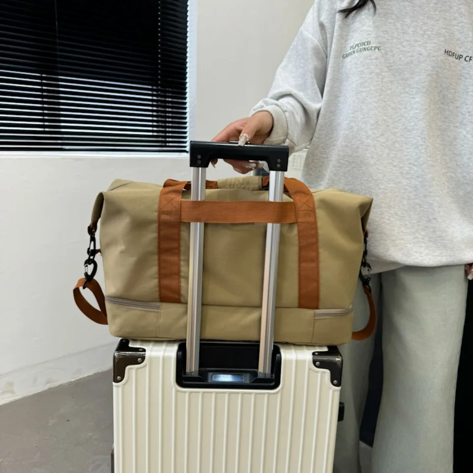 Bolsa de viagem de grande capacidade para homens e mulheres, impermeável saco de esportes, mensageiro feminino, molhado e seco, moda