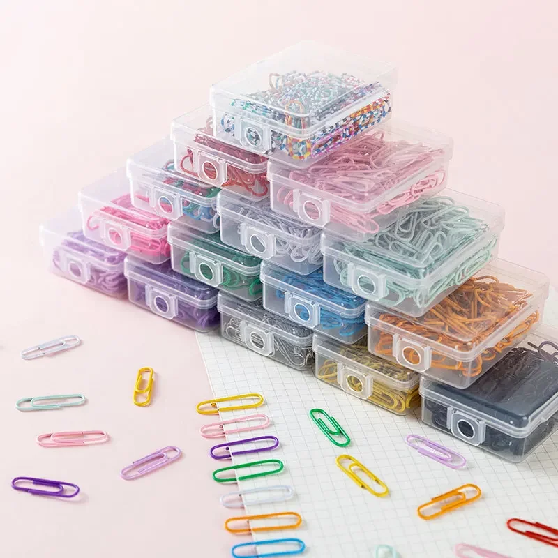 50pcs/box 28mm Macaron Colored Paper Clips, Creative Accounting Decoration Materials, Bookmarks, Paper Clips