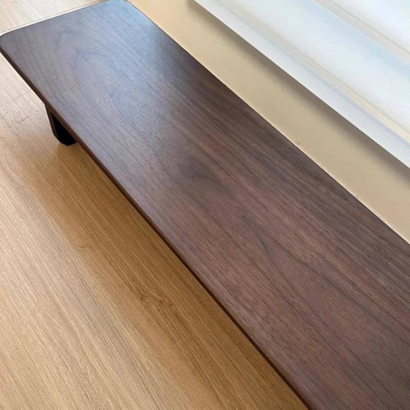 พรีเมี่ยมไม้วอลนัทสีดําขาตั้ง Office Riser สําหรับหน้าจอคอมพิวเตอร์ยาวพิเศษชั้นวางแล็ปท็อปเดสก์ท็อป Management ชั้นวางของ