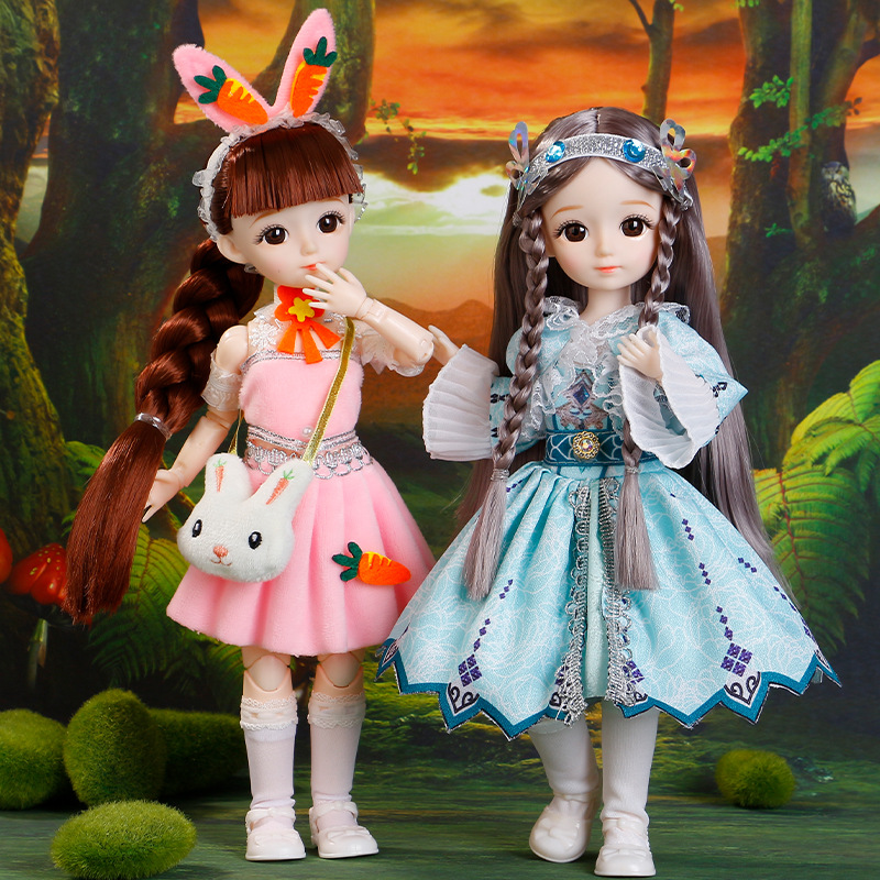 BJD Puppe und Kleidung, mehrere abnehmbare Gelenke, 30 cm, 1/6 3D-Augen, Puppe, Mädchen, Anzieh, Geburtstagsgeschenk, Spielzeug