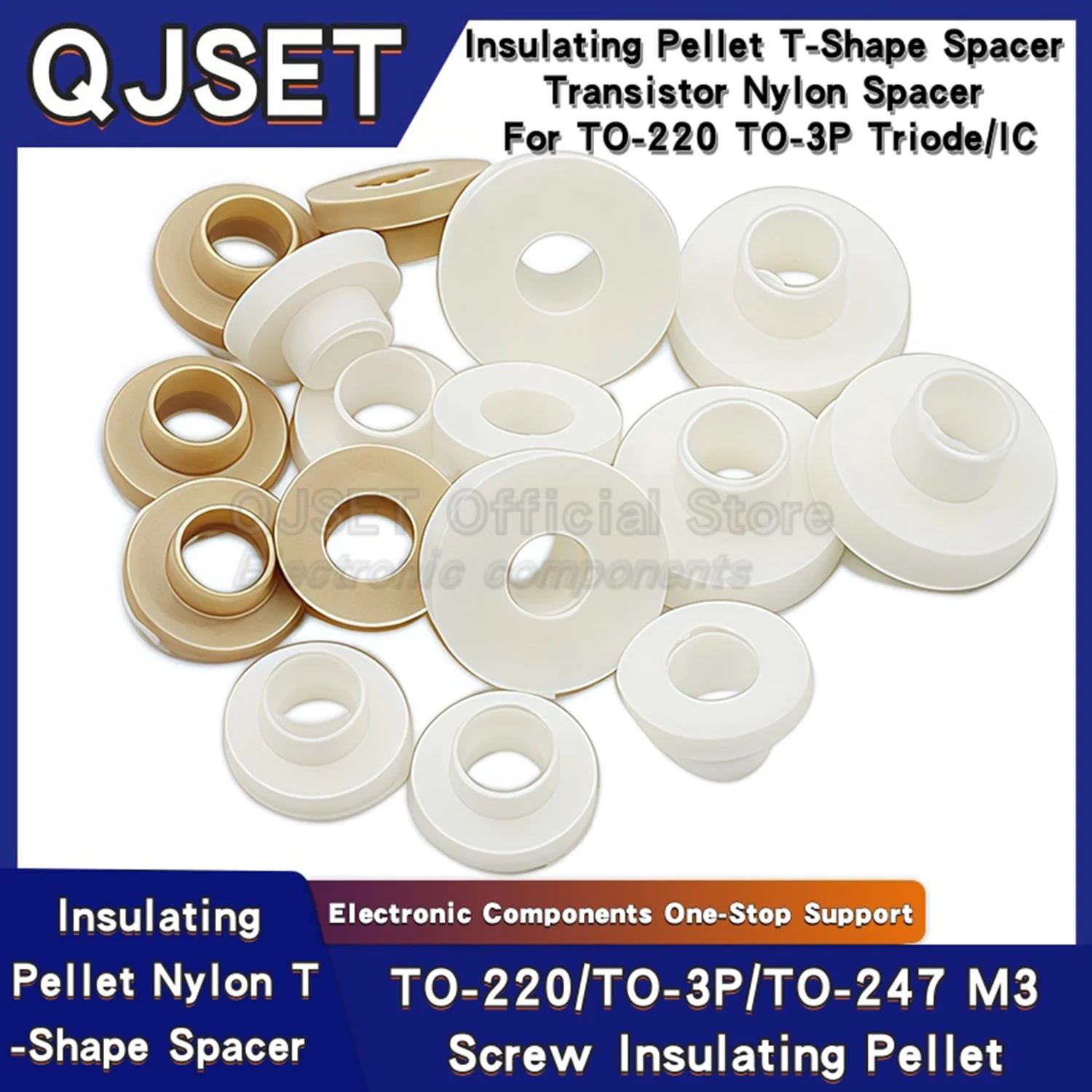 100 Uds grano de aislamiento TO-220 TO-3p TO-247 triodo especial M3 tornillo anillo aislante tapa de arandela junta de transistor tipo t nylon3mm