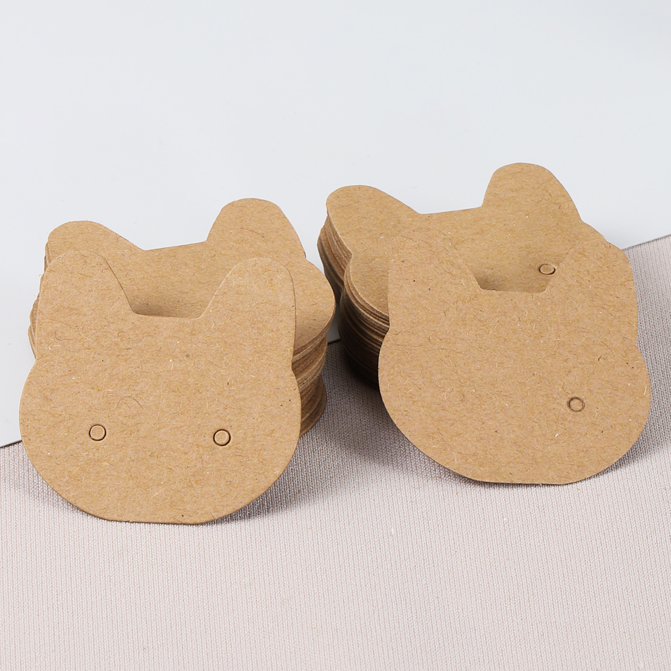 50pcs 3.5x3.5cm Cat Earrings Ear Studs Display Card for Necklace Jewelry Packaging Cardboards