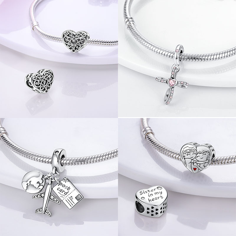 Charms Plata De Ley 925 Evil Blue Eyes Silver Sun Star Elk ไดโนเสาร์ดอกไม้ Charm เดิมเหมาะกับผู้หญิงครบรอบ DIY เครื่องประดับ