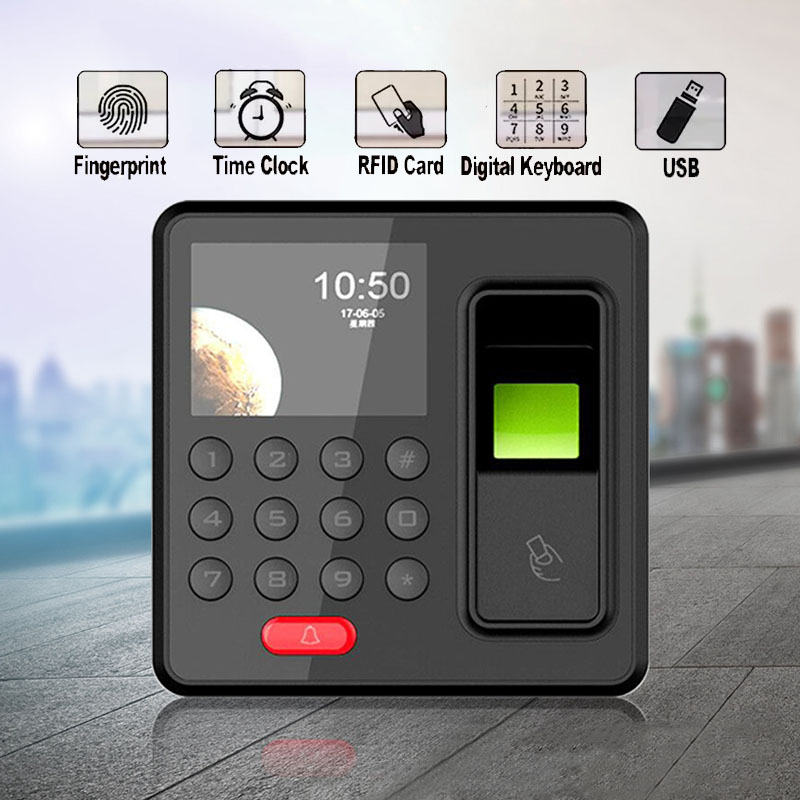 Lector Digital de huella dactilar, asistencia para empleado, 2,4 TFT, biométrico, lector RFID, contraseña, sensor de huella dactilar