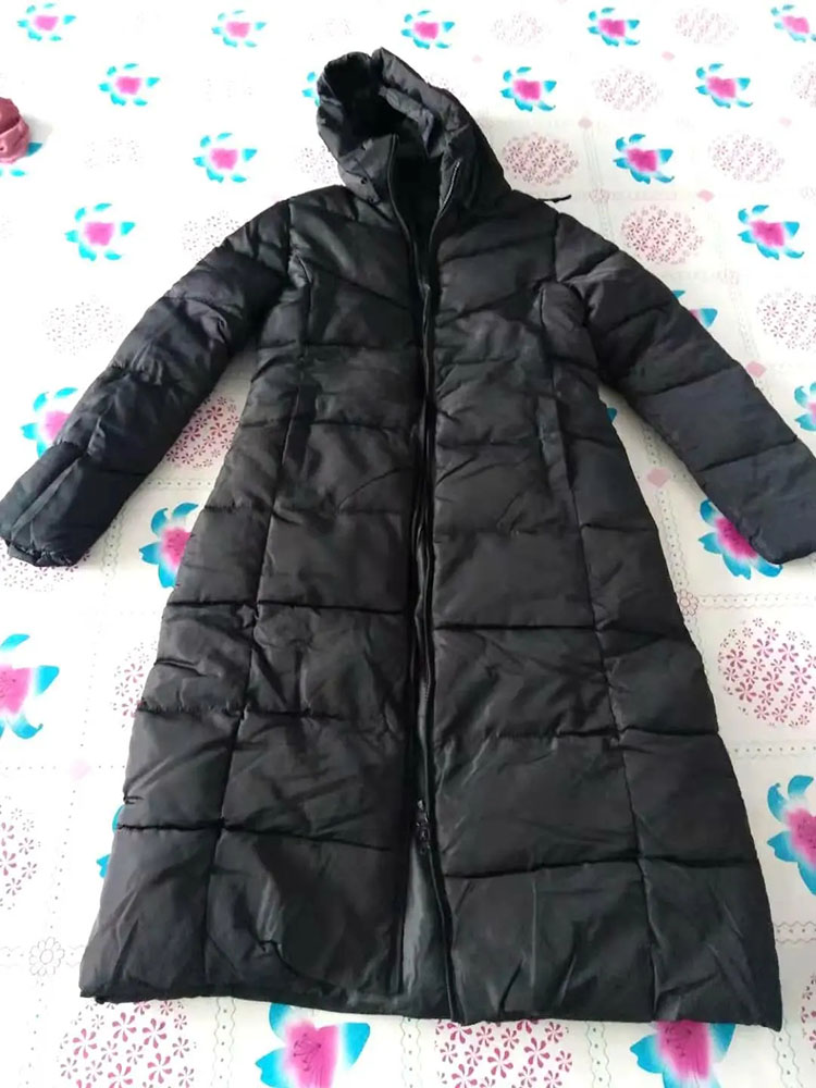 Preto com capuz fino longo casaco acolchoado feminino oversized inverno quente engrossar jaquetas acolchoadas coreano casual parkas neve wear casaco