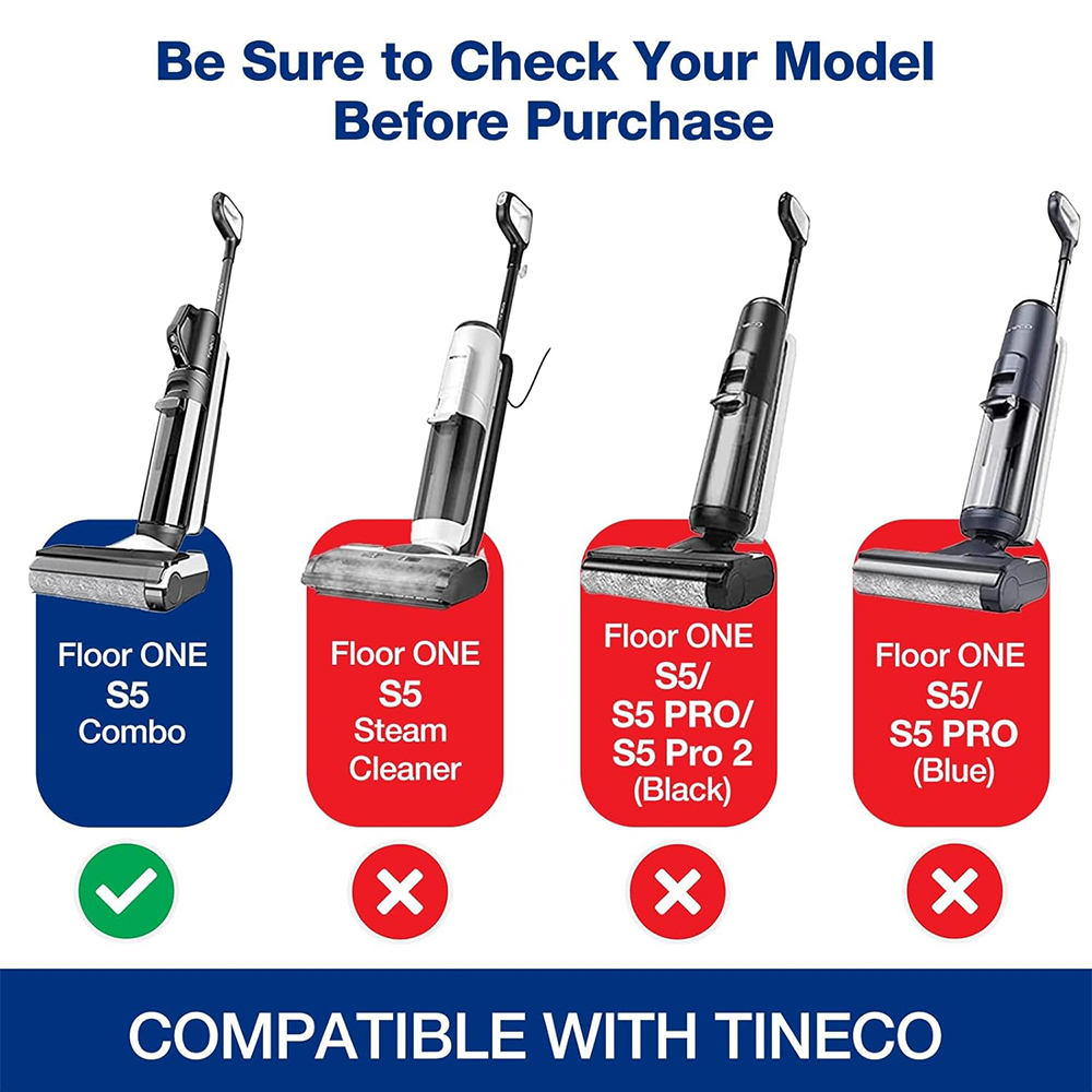 Filtros HEPA e rolos de escova para aspirador de pó seco e úmido sem fio Tineco Floor ONE [S5-Combo], sem ajuste para S5/S5 PRO
