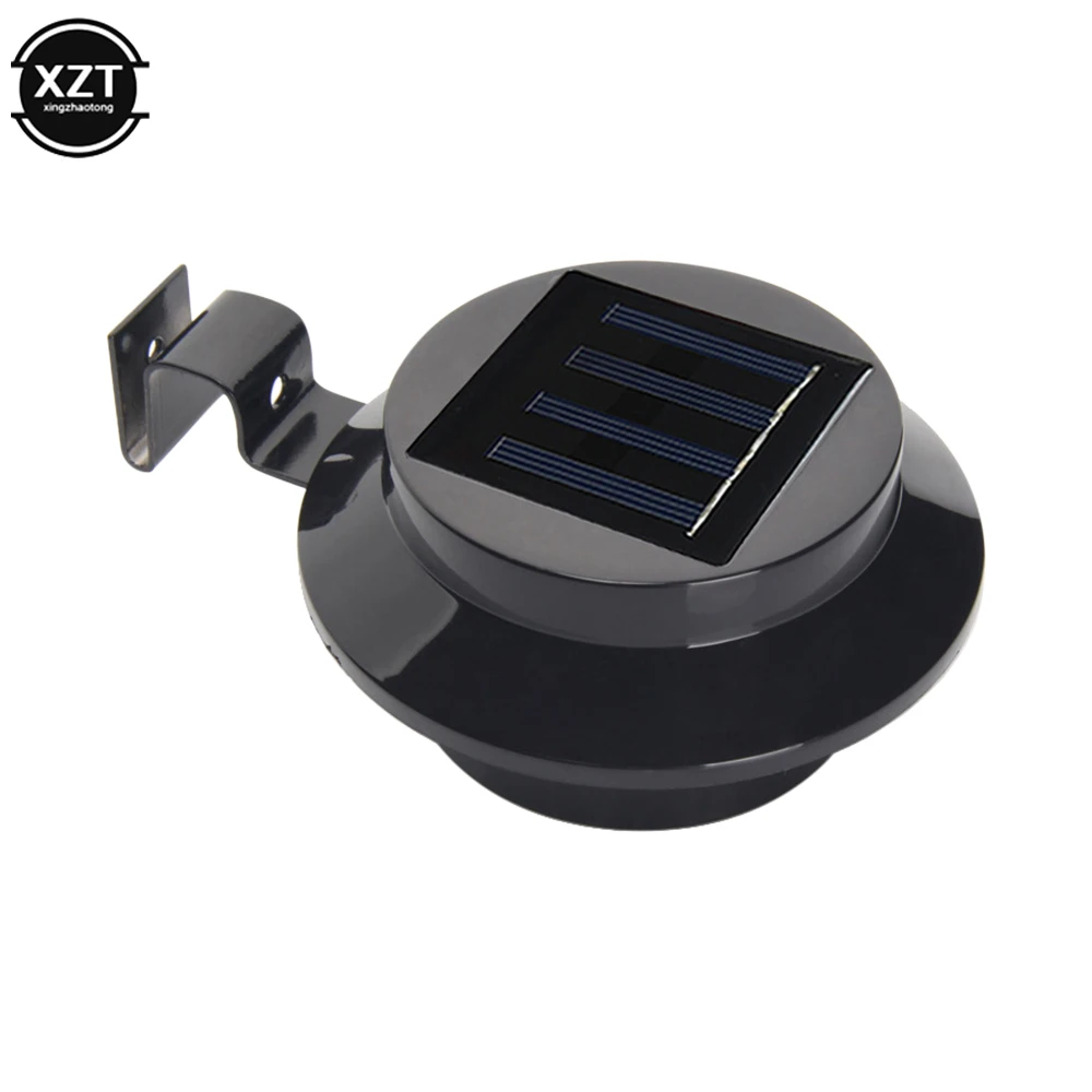3 LED punto Solar jardín canalón redondo valla luz linterna patio pared paisaje luz decoración al aire libre lámpara de fregadero de inducción