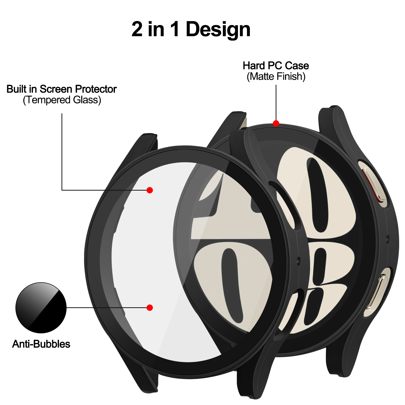 強化ガラスケースサムスンギャラクシーウォッチ 6 40 ミリメートル 44 ミリメートルスクリーンプロテクターガラスシェルサムスンギャラクシーウォッチ 6 バンパーカバー