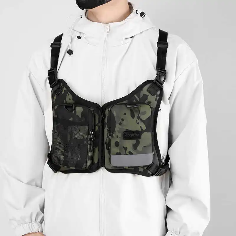 Mochila Tática Camuflada Masculina, Bolsa de Colete Casual em Tecido de Nylon sex para Cenários de Lazer