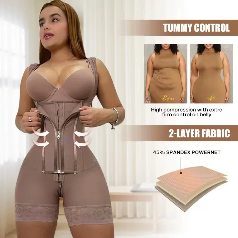 ผู้หญิงโคลอมเบีย Fajas การบีบอัดสูง Girdles Tummy Control Body Slimming Shapewear