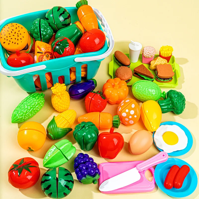 Juego de simulación de cocina para niños, juguetes de cortar alimentos, frutas y verduras, regalos para niños, 17/25/35/68 piezas