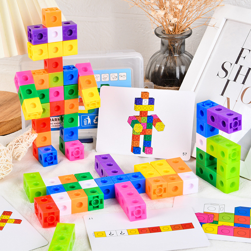 子供向けの教育用ビルディングブロック,100個,2x2x2cm,四角い立方体形状,DIY組み立てブロック,レンガモデルのおもちゃ,ピース/セット