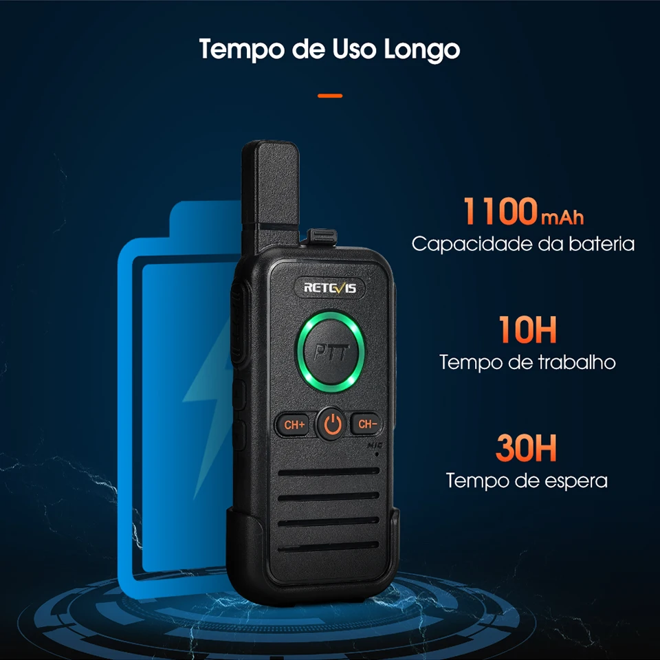 Retevis-portátil profissional Walkie Talkie, RB645, Dual PTT, PMR446, rádio em dois sentidos, VOX, USB C, Hotel e Restaurante