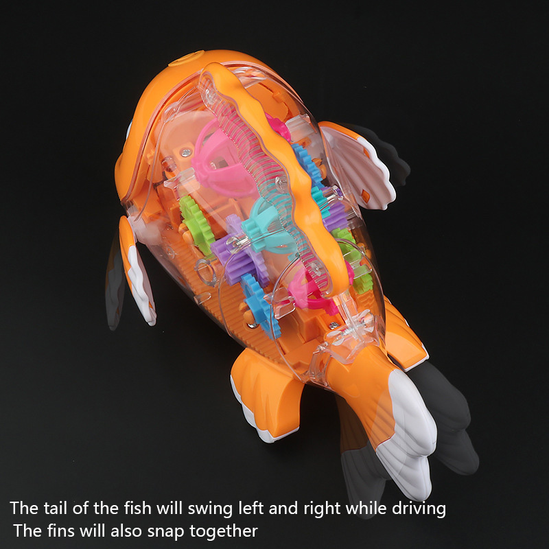 ไฟฟ้าโปร่งใสเกียร์ปลา Swing ปลาสีสันของเล่นดนตรีไฟฟ้าของเล่นสำหรับของขวัญเด็ก