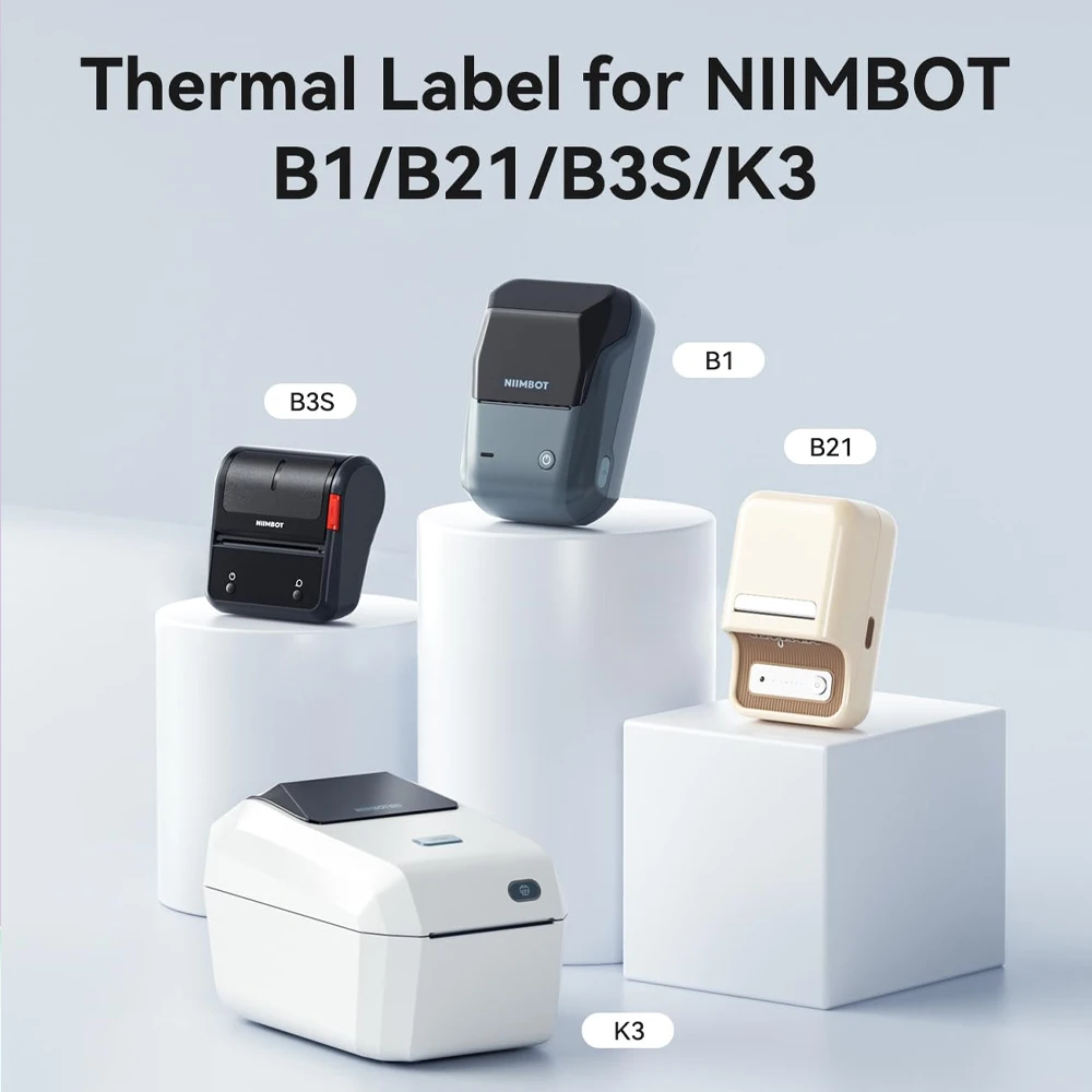 Niimbot 흰색/컬러/투명 라벨 스티커 열 접착 종이 롤 프린터 스티커 Niimbot B1 B21 휴대용 프린터용