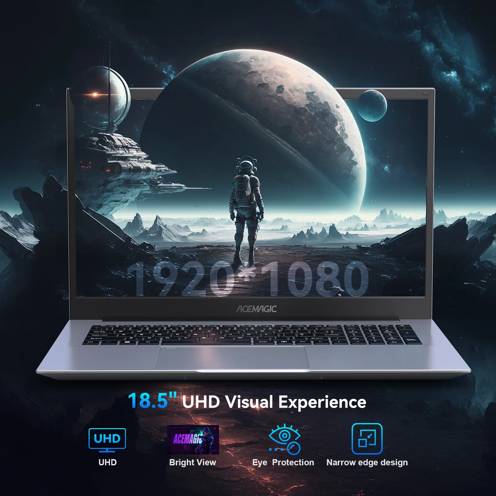 ACEMAGIC 18,5-Zoll-Laptop-Computer Windows 11 PRO 8000 mAh Akku Intel N150 Quad-Core-Prozessor 16 GB DDR4 RAM 512 GB SSD Wifi5