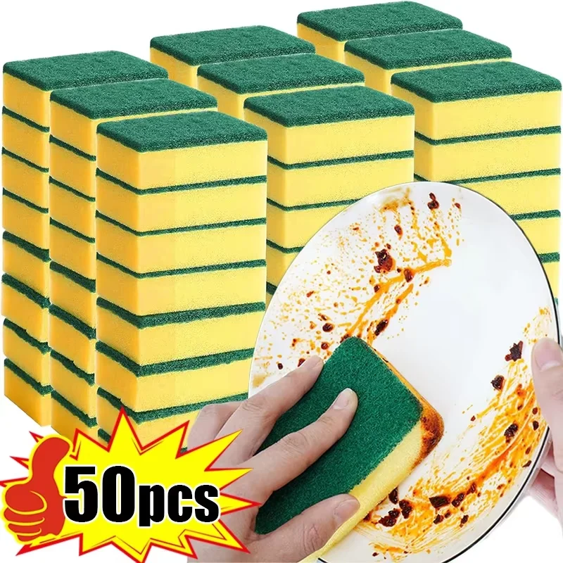 Spugna bifacciale altamente assorbente, pentola magica per pulizia, spugna antiruggine, spazzola per pulizia, strumento per la pulizia del grasso da cucina