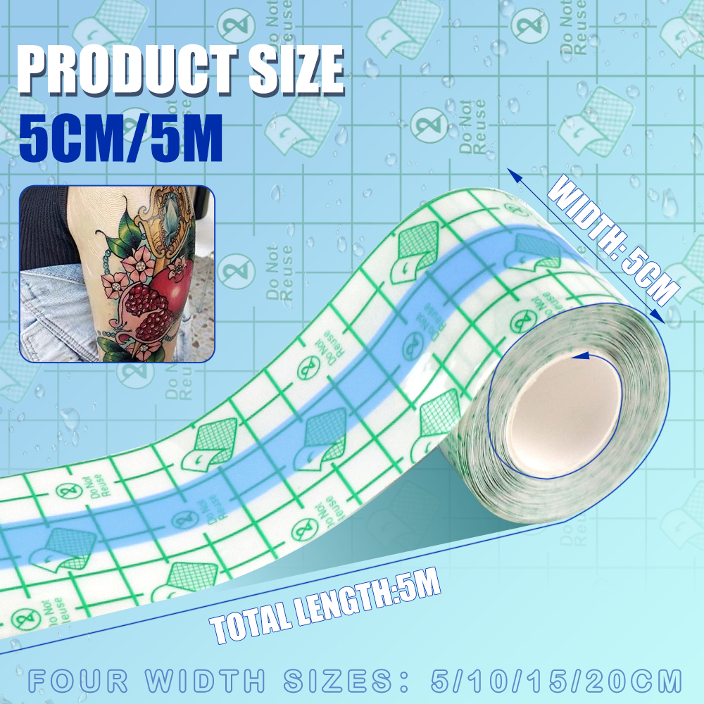 5m waterdichte tattoo-film nazorg beschermende huid genezing tattoo zelfklevend verband reparatie tattoo accessoires supply tape roll