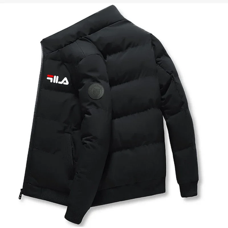 Veste courte d'automne/hiver pour hommes, veste rembourrée en coton pour hommes, à la mode, décontractée, col montant, fermeture éclair, nouvelle collection 2025