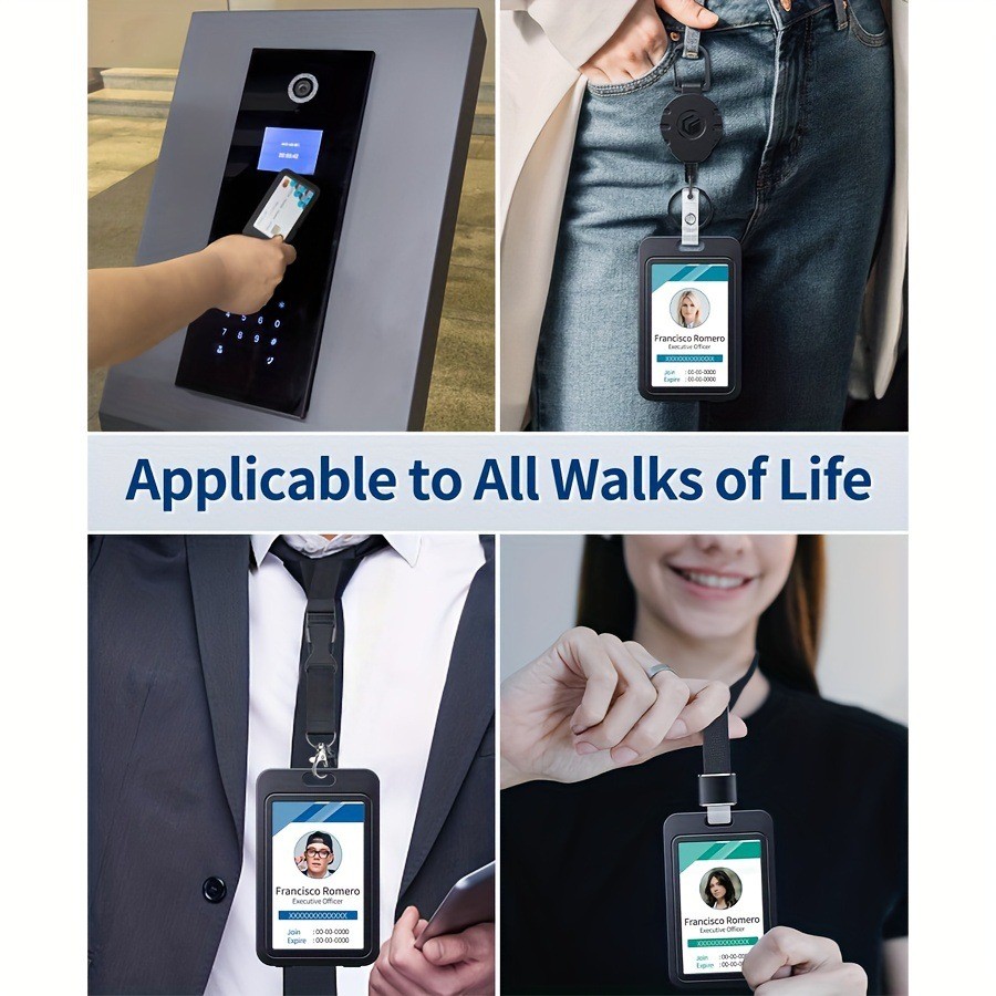 Portacarte verticale con sacchetto per carte verticale in plastica rigida bifacciale, carta d'identità nera, carta di credito, copertura protettiva per carte chiave