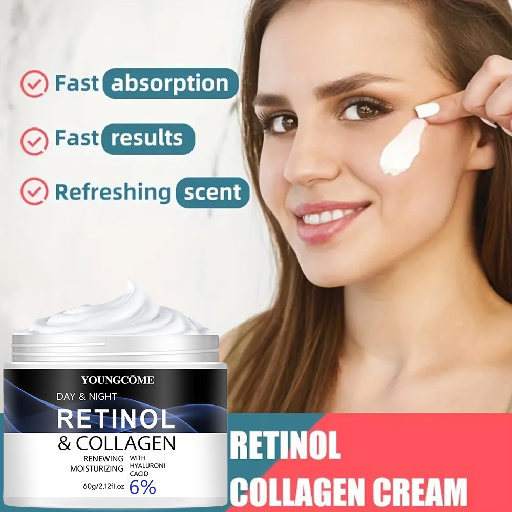 コラーゲンとレチノールを配合した30G/60G超保湿クリーム、乾燥肌に潤いを与え、優しく爽やかで吸収しやすい