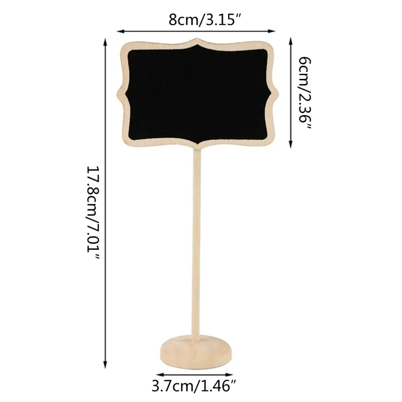 20x/Set Wooden Chalkboard Signs with Easel Stand for Food Labels Table Numbers Office Reminders Party Small Blackboards