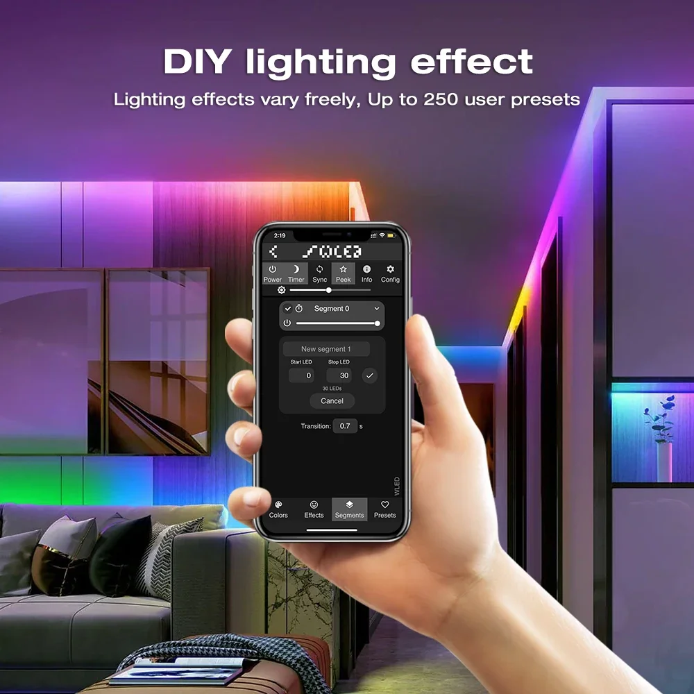 Controller per strisce luminose digitali WLED WIFI DC5-24V Supporto WS2812 2811 SK6812 e altre strisce luminose RGB RGBW 800 IC possono essere fai-da-te