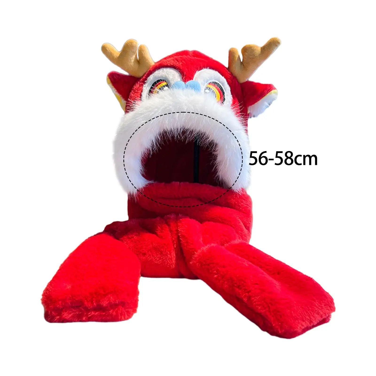 มังกรจีนกับ Earflap น่ารักตลกหมวกตุ๊กตาสัตว์หมวกฤดูหนาวสําหรับสาวสุภาพสตรีใหม่ปีวันเกิดของขวัญ
