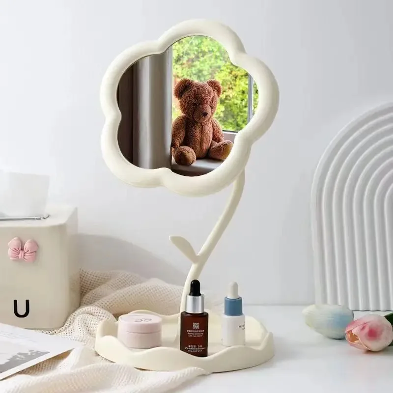 Mirror Desktop Flower Mirrors Creative Dormitory Desktop Online Celebrity Gao Yan Value Mirrors for Bedroom Home Decor Mirror