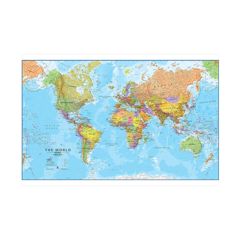 Fondo de vinilo con mapa del mundo clásico grande, 225x150cm, póster artístico de pared de globo, telón de fondo para fotografía, decoración del hogar, suministros escolares para niños