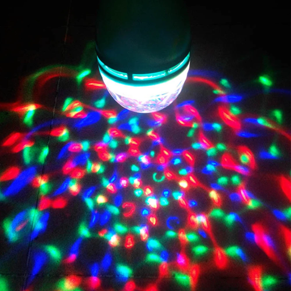 Bombilla LED para lámpara E27 a todo Color, proyector de Color mágico, luz de escenario giratoria automática, voltaje amplio de 100V-240V para fiesta, Bar, KTV, discoteca