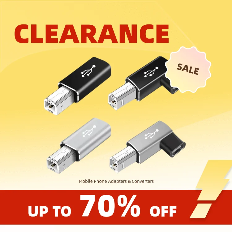 Clearance_USB 2,0 adaptador de impresora USB tipo C a tipo B macho para impresora disco duro Base máquina de Fax escáner USB 2,0 tipo C impresión