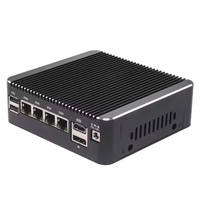 มินิพีซีไฟร์วอลล์แบบไม่มีพัดลมรุ่นใหม่ Intel N150 N95 i5-8250U N6005 4417U 4x2.5G LANs เซิร์ฟเวอร์สำหรับใช้งานที่บ้าน DDR4 NVMe Type-C pfSense OPNsense
