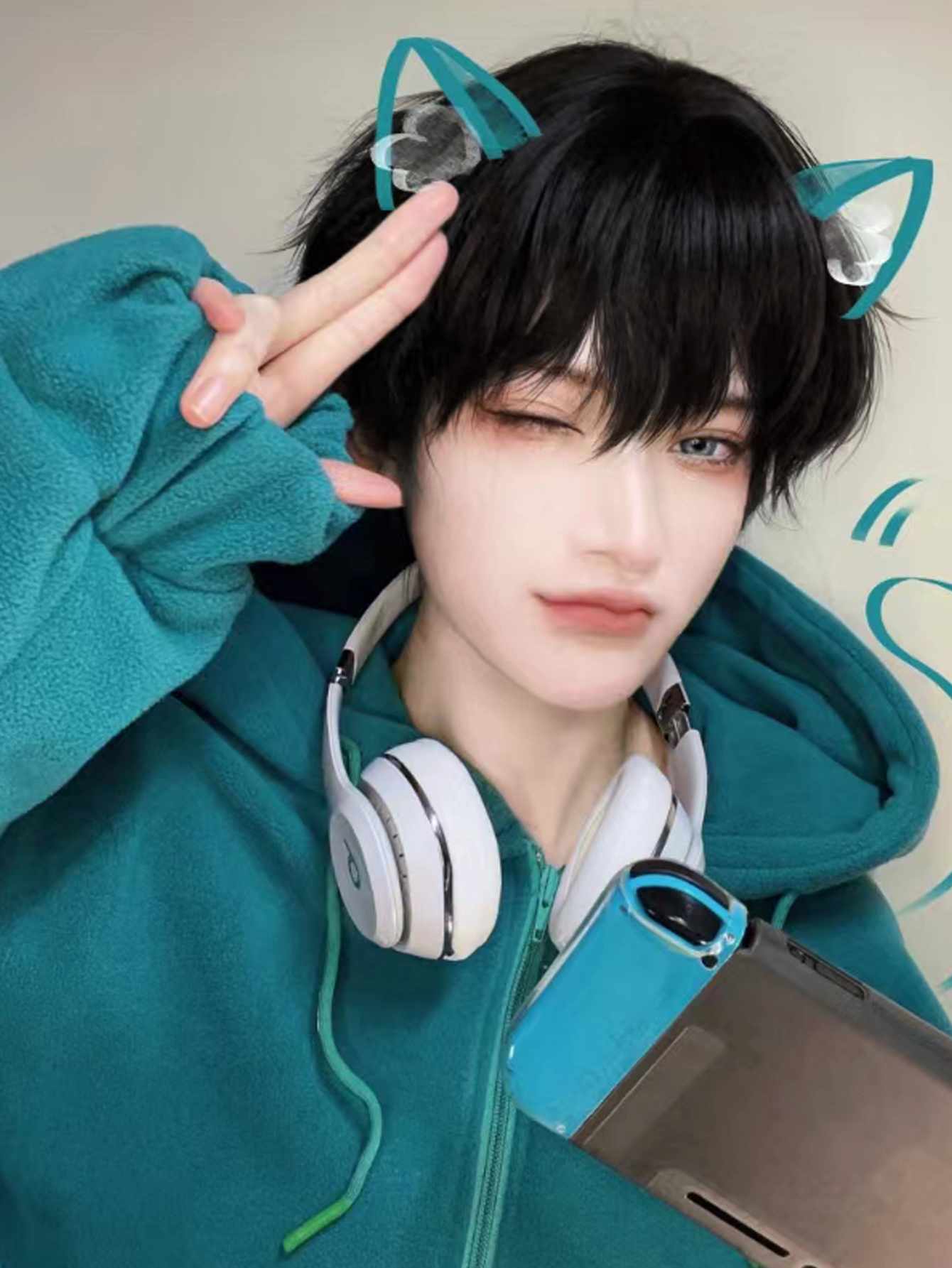 男性と女性のためのフリンジ付き合成かつら,短い滑らかな髪,美しいスタイル,黒い色,さわやか,日常使用,耐熱性,10インチ