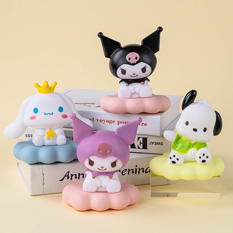 ภาพเคลื่อนไหว Sanrios Kitty Kawaii เรืองแสง Cloud โคมไฟ Hello Kitty โคมไฟข้างเตียง LED Night Light เค้กตกแต่งตกแต่งของขวัญ