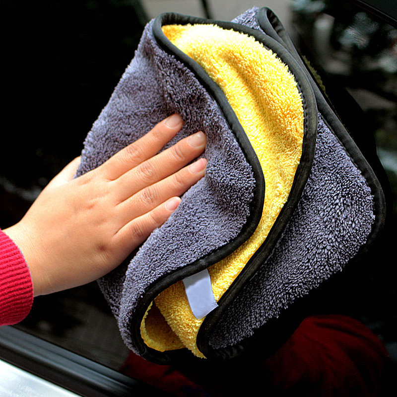 Microfiber Cleaning Towel  Super Absorbent Thicken Soft Drying Cloth Car Body Washing Towels Double Layer Clean