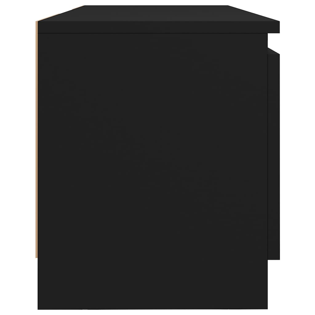 Armoire TV avec éclairage LED, noir, 120x30x35,5 cm