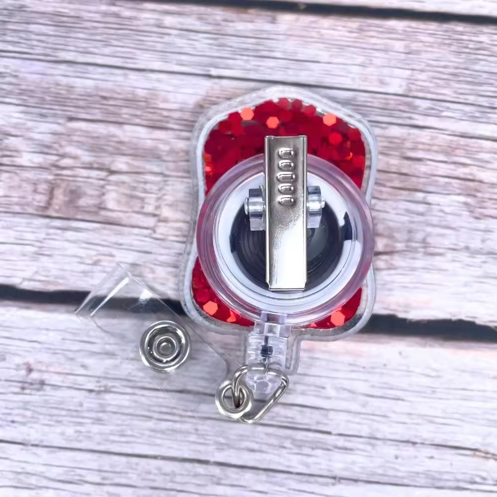 流砂血液型バッジリール、格納式バッジホルダー、看護師、医師、ID、ID、仕事、カードホルダー、クリップ、事務用品