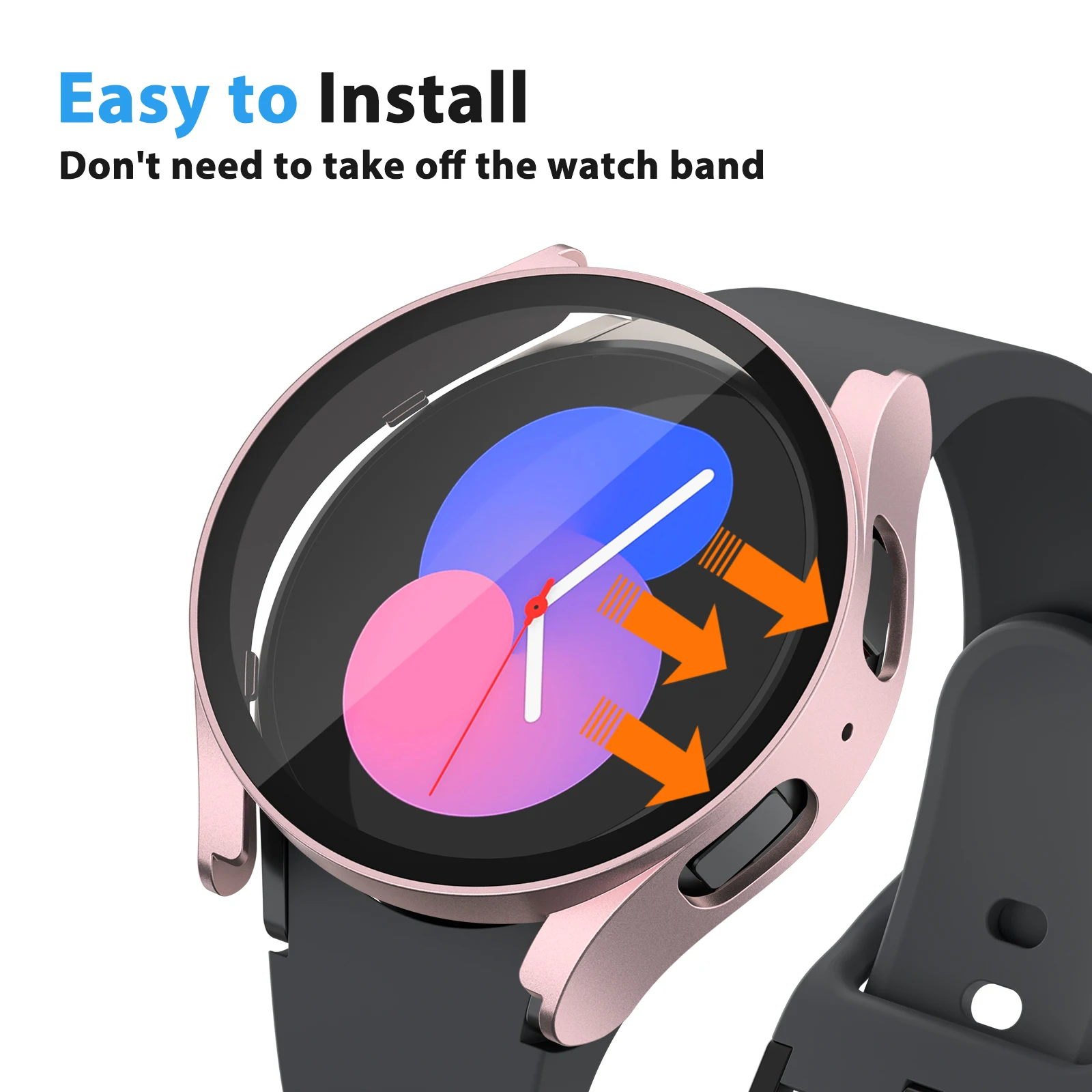 Tempered Glass PC Case For Samsung Galaxy Watch 4 5 6 44mm 40mm All Coverage Protective Bumper Cover For Galaxy Watch 5 6 Shell
