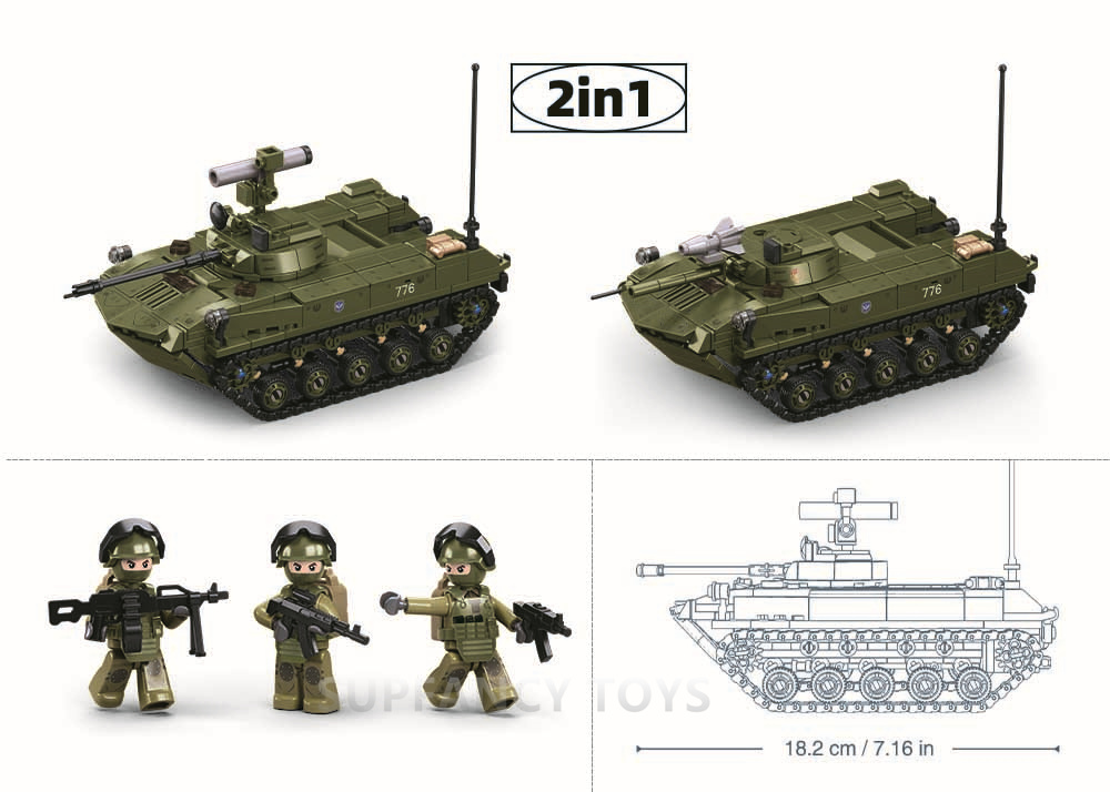 新しい Sluban ミリタリーモデルレンガ戦車歩兵戦闘車両防空システムビルディングブロック知育玩具子供のため