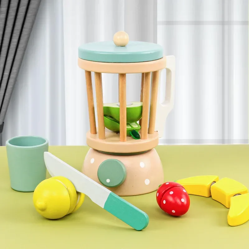 Ensemble de jouets de cuisine pour enfants, cafetière en bois, Kit de Simulation de machine à biscuits, jouets éducatifs, cadeaux pour filles et garçons