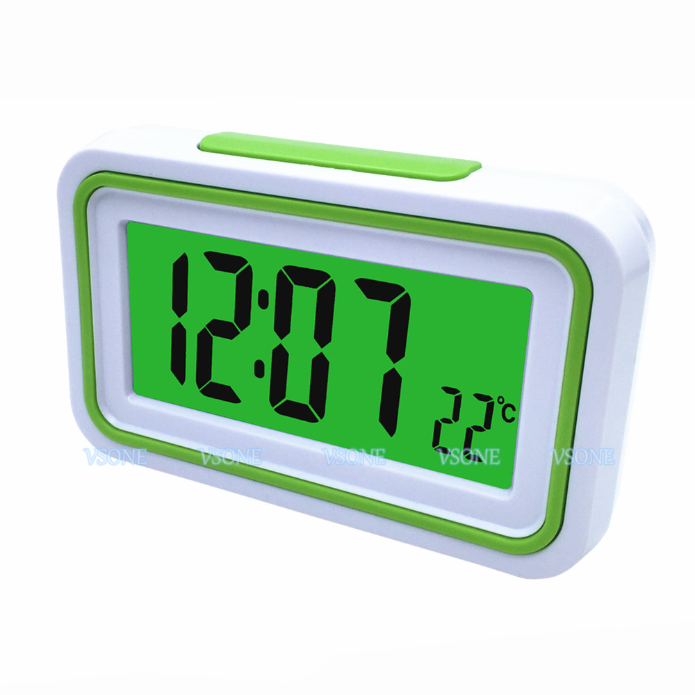 Reloj despertador Digital LCD que habla en portugués con termómetro, retroiluminado, para ciego o baja visión, 4 colores