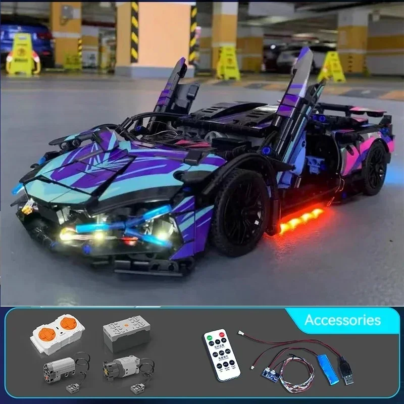 1314 pièces voiture de Sport de course technique 67128 modèle blocs de construction Lamborghini Hypercar modèle de voiture de course jouets enfant adulte cadeau