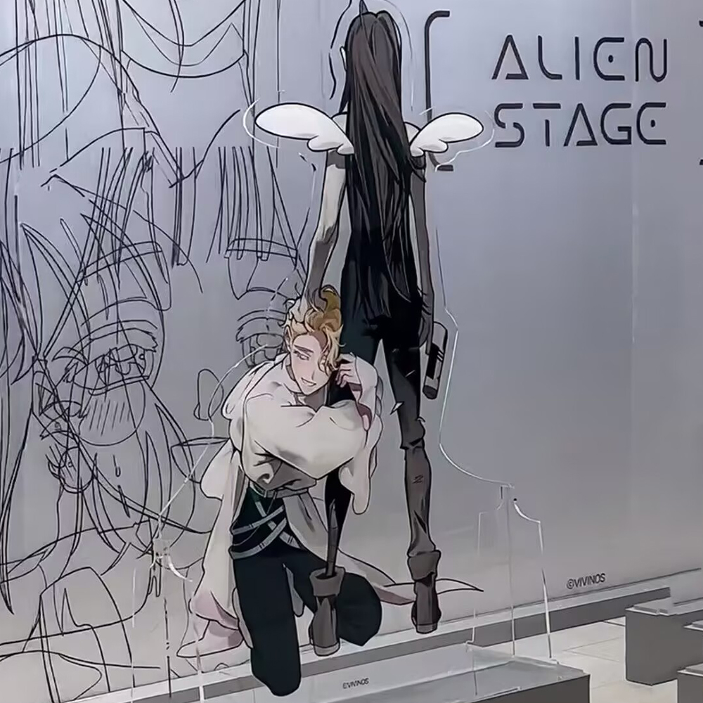 Anime Alien Bühne Acryl Action Fingure Stand Tisch Zimmer Dekoration Acryl Schreibtisch Display Ornament Geschenke Cosplay Requisiten