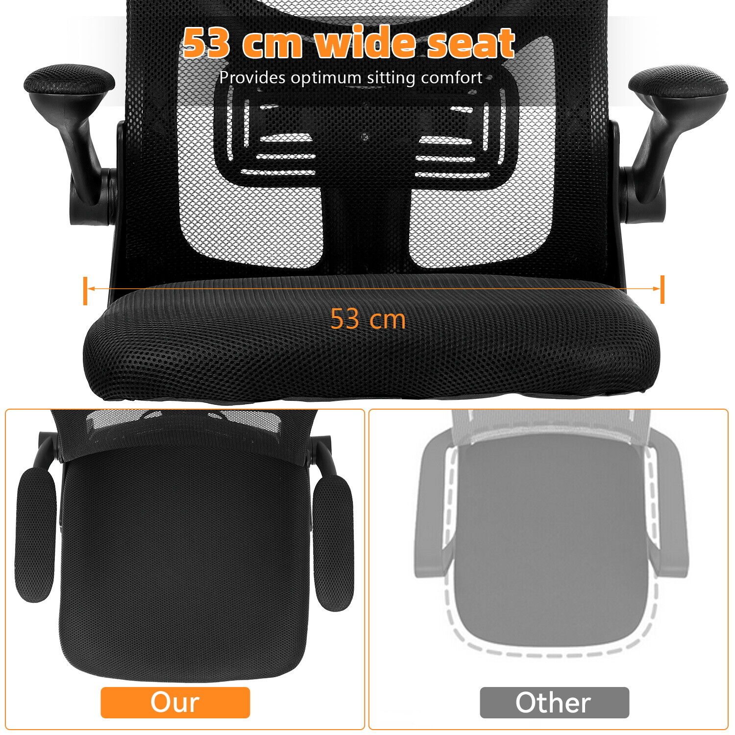 Ergonomic Office Chair with Adjustable Lumbar & Armrests,High-Back Swivel Computer Chair,Lumbar Support & Mesh for Home Office