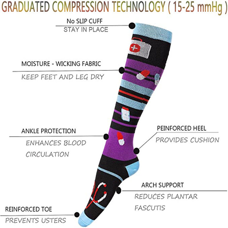 Nuevos calcetines de compresión para mallas, calcetines transpirables de presión para correr, calcetines de fútbol para adultos, calcetines de enfermera de presión de red de Edición coreana