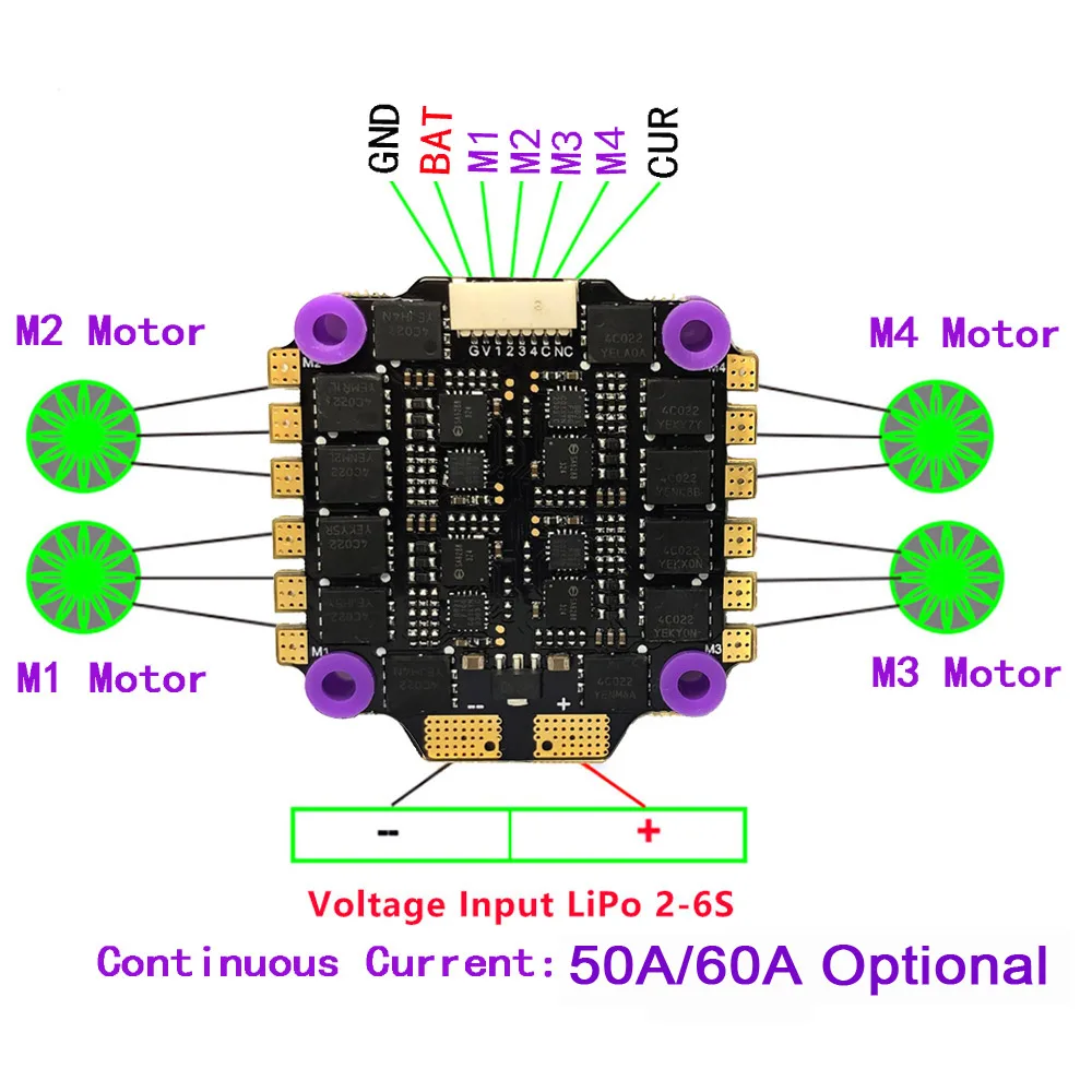 F405 V3 3-6S 30X30 FC & BLHELIS 50A 60A ESC FPV Stack BMP280 F405 Flight Controller 4in1 ESC สําหรับ RC FPV Freestyle Drone รุ่น